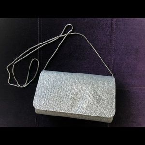 La Regale Silver Glitter Purse